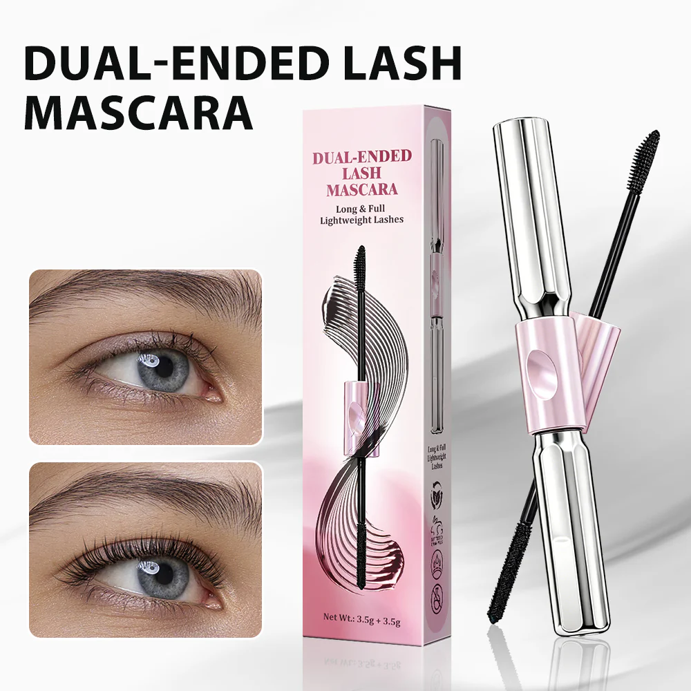 🧚🏻‍♀️✨ Dual-Ended Waterproof Mascara for Volume, Length & Curl 👁️— Clump-Free Fuller, Longer Lashes in 2 Easy Steps
