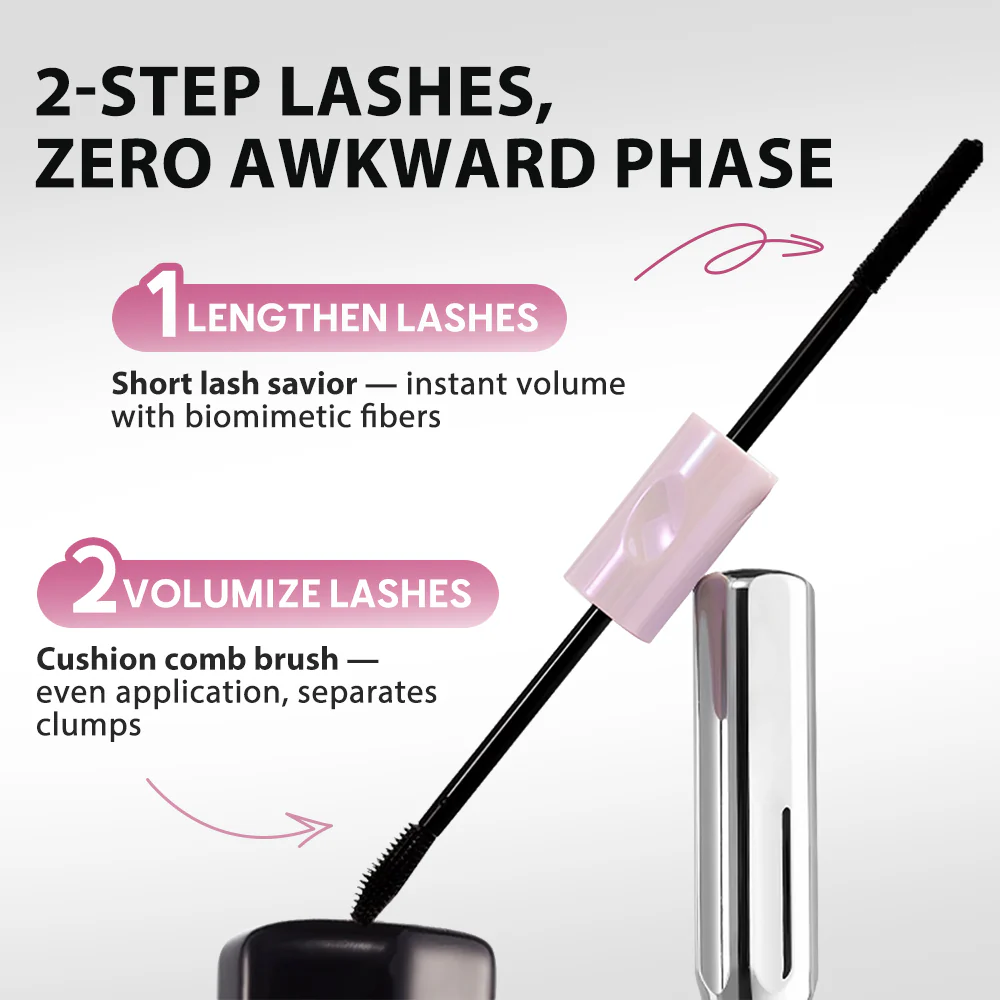 ✨👁️ Dual-Ended Waterproof Mascara for Volume, Length & Curl 🧚🏻‍♀️— Clump-Free Fuller, Longer Lashes in 2 Easy Steps - Image 3