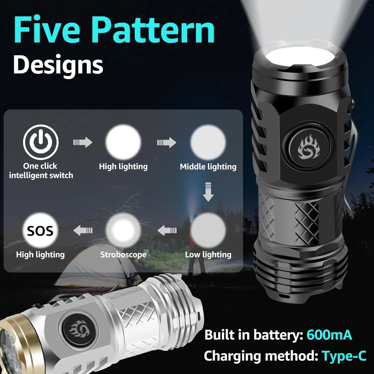 ✨Three-Eyed Monster Mini Flashlight 🔦🧰— Ultra-Bright Rechargeable LED Torch | Compact, Long-Range & Water-Resistant - Image 6