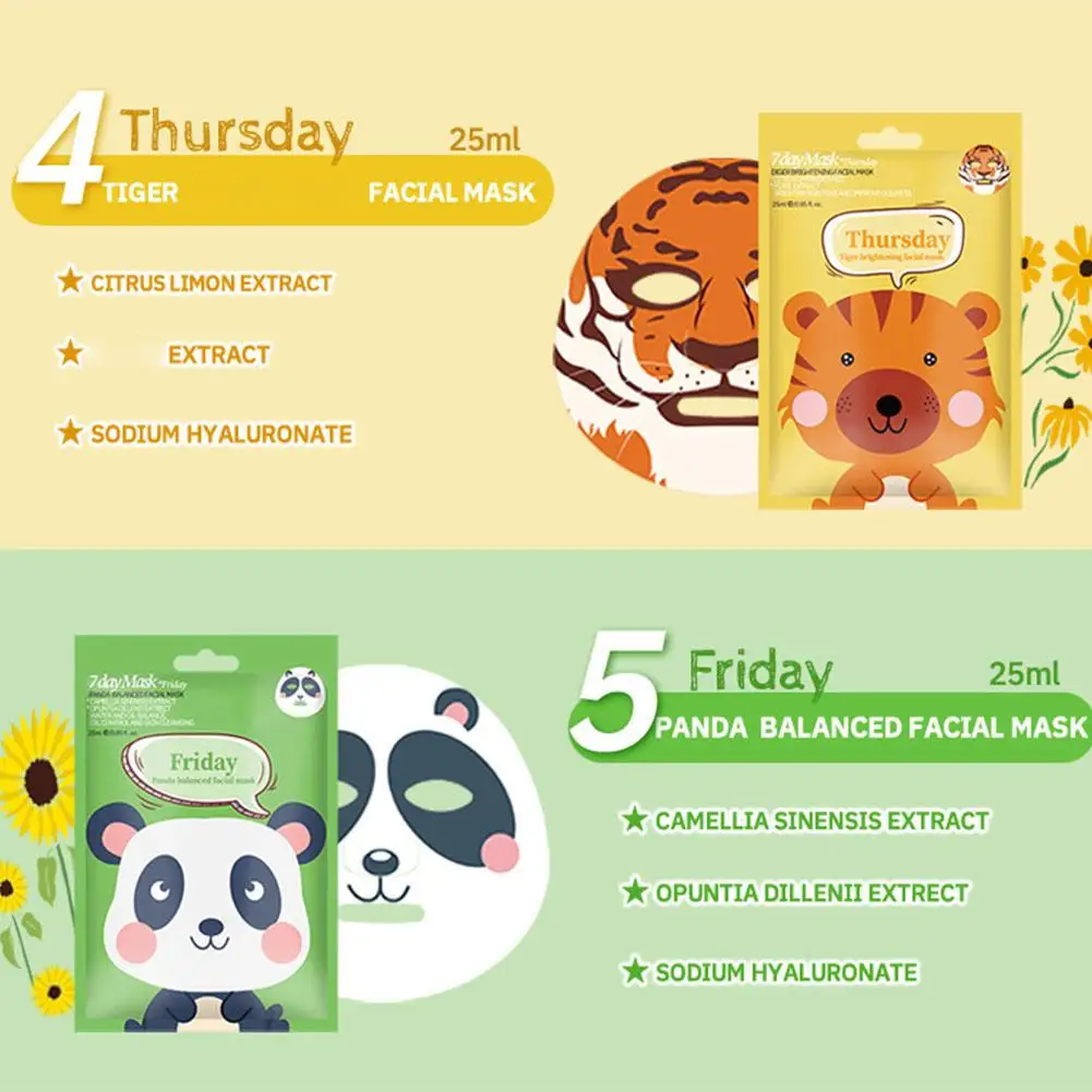 Cute Cartoon Facial Mask Moisturizing Hydrating Mask Deep Moisturizing Tender Skin Mask Dog Panda Pig Animal Mask Skin Care - Image 2