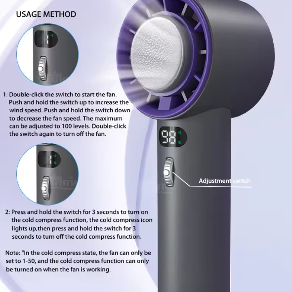 🌬️❄️Portable Handheld Fan🍃, USB Rechargeable Cooling Fan, Adjustable Fan for Home Office School Travel - Image 4