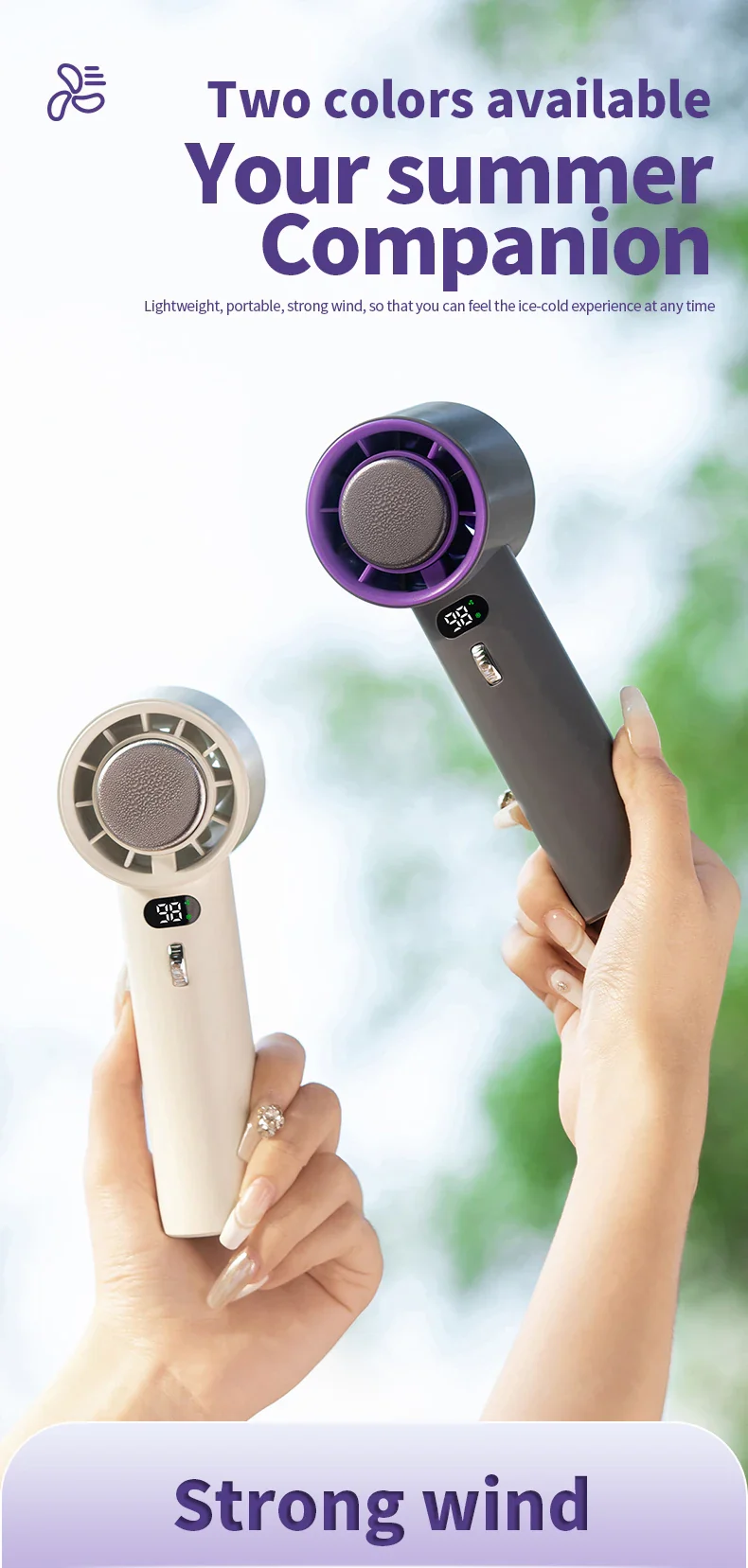 🌬️❄️Portable Handheld Fan🍃, USB Rechargeable Cooling Fan, Adjustable Fan for Home Office School Travel - Image 5