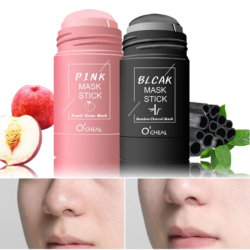 Solid facial mask Stick Green Tea Honey Peach Cleaning Pore Moisturizing Long Charcoal Eggplant Mud Film - Image 3