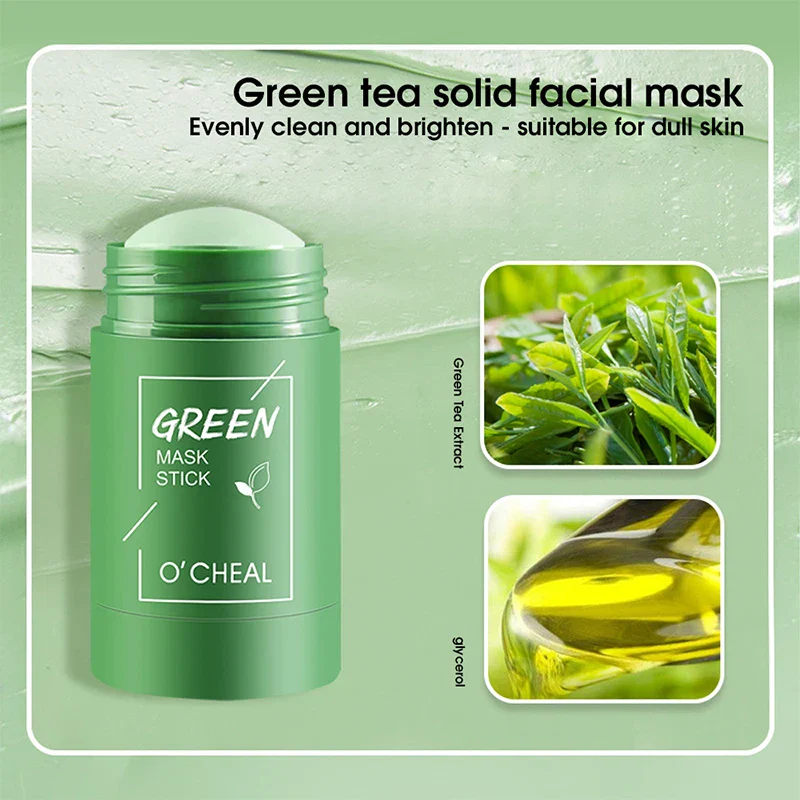 Solid facial mask Stick Green Tea Honey Peach Cleaning Pore Moisturizing Long Charcoal Eggplant Mud Film - Image 4