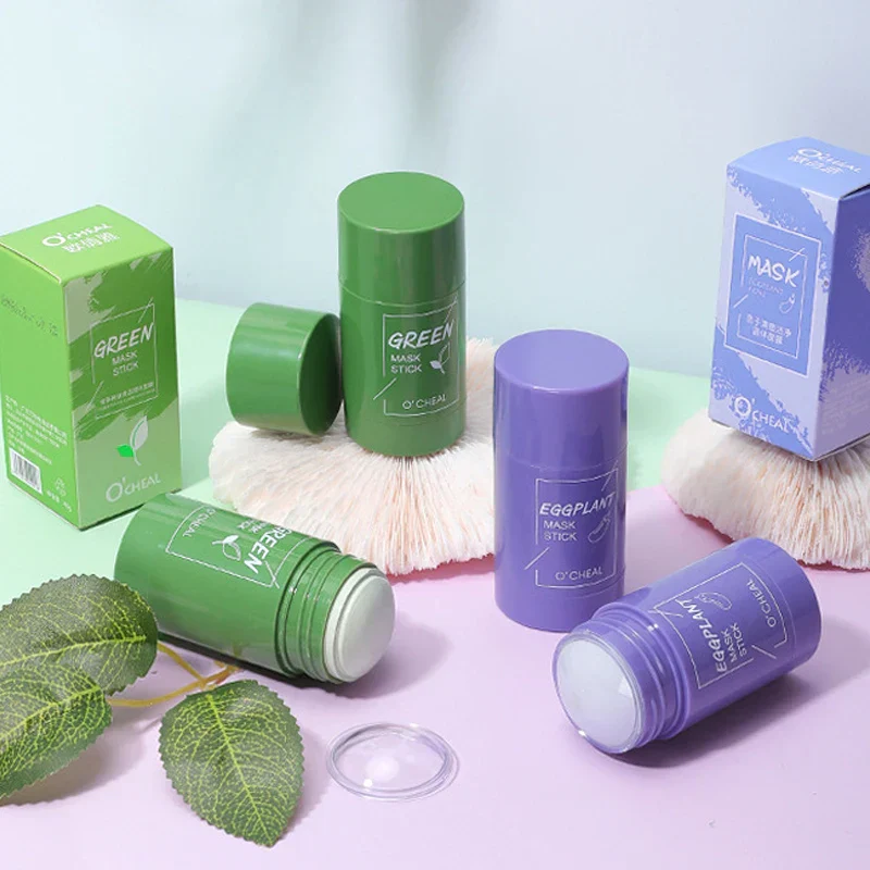 Solid facial mask Stick Green Tea Honey Peach Cleaning Pore Moisturizing Long Charcoal Eggplant Mud Film - Image 6