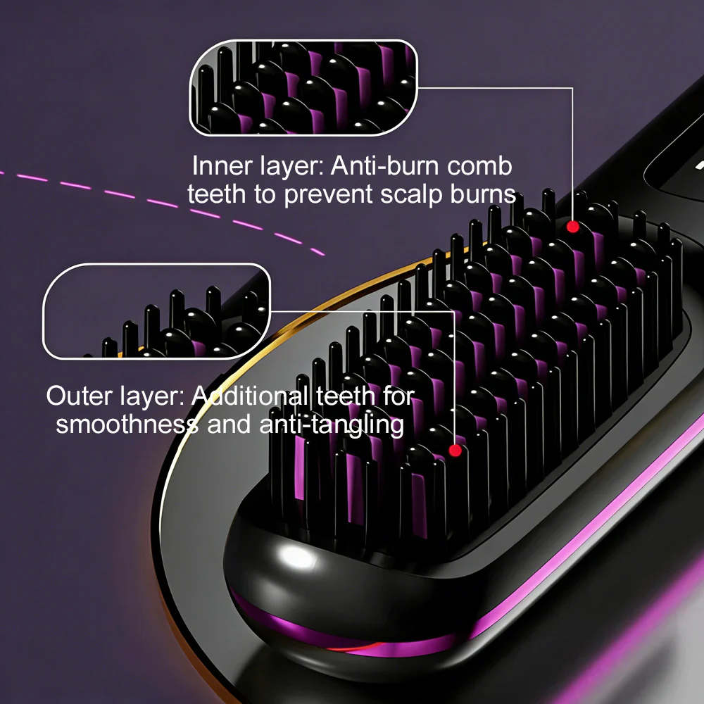 💛⚡🪮The First Smart Styling Brush for Short Hair – Precise, Safe & Effortless - Image 4