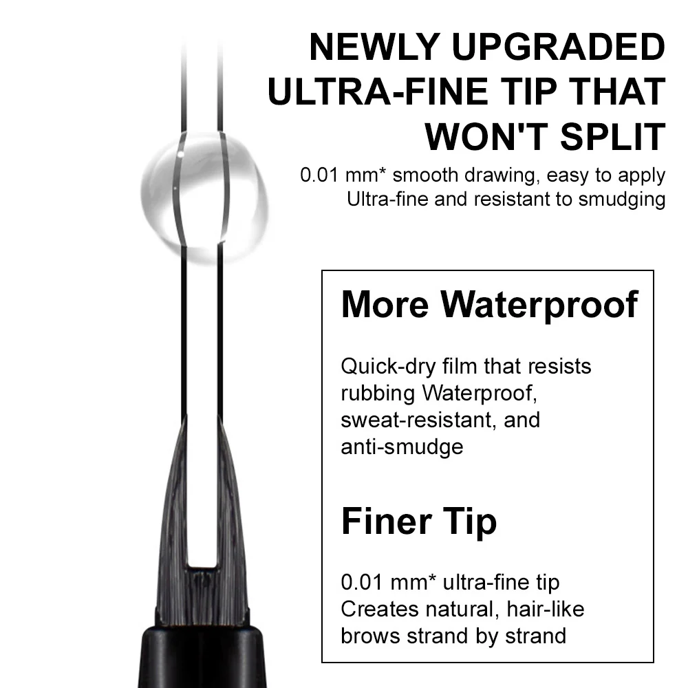 ✨🪶Waterproof Ultra-Fine 2-Tip Fork Eyebrow Pen👁️ – Natural Hair-Like Strokes, Smudge-Proof & Long-Lasting - Image 2