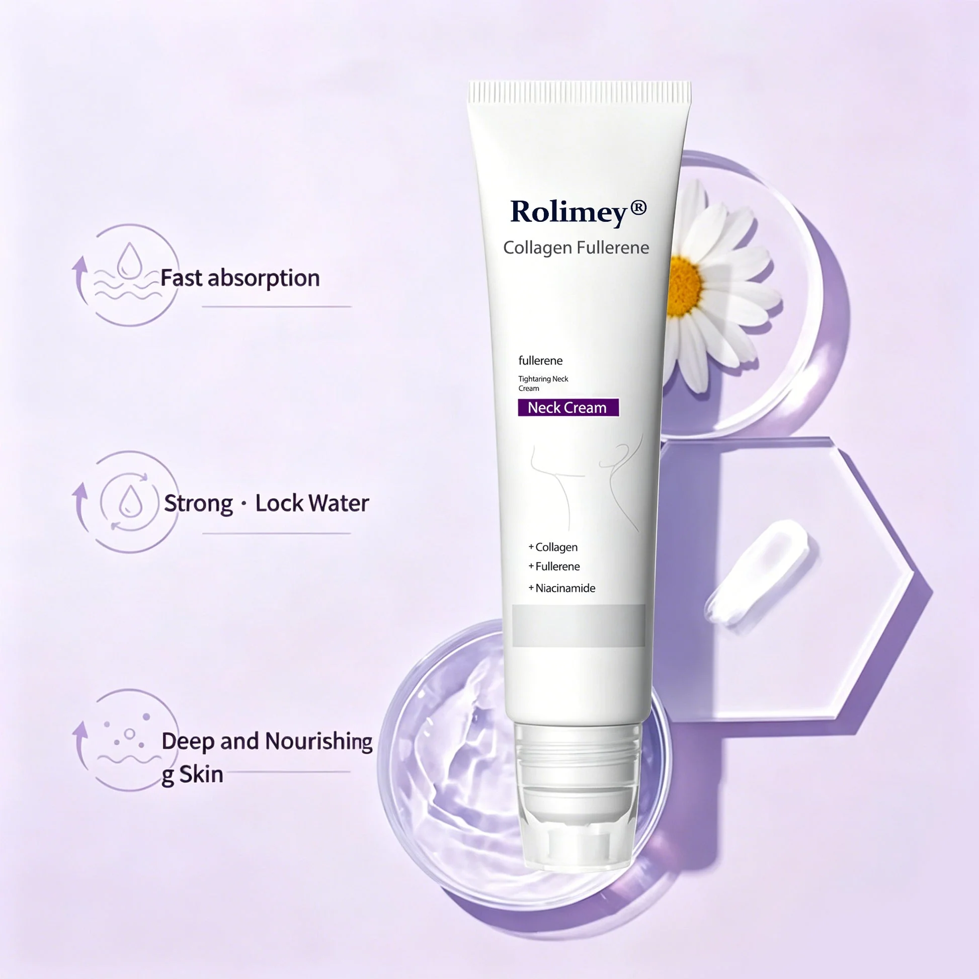🪄Rolimey® Neck Firming Roller Cream | Collagen & Hyaluronic Acid Anti-Ageing Cream for Wrinkles, Sagging Skin & Double Chin - Image 4